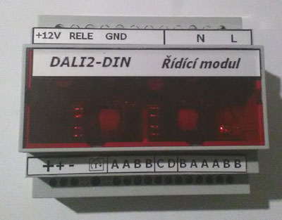 Řídící modul a resetátor DALI sběrnice DALI2-DIN.