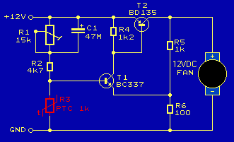  Analogový regulátor otáček s komplementární dvojicí bipolárních tranzistorů.