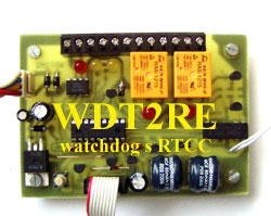 Typ WDT2RE - univerzální watchdog s obvodem reálného času (RTC). Podrobné informace zde.